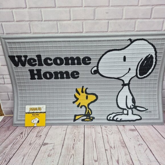 Snoopy Other - Peanuts Snoopy Woodstock Welcome Home Door Mat With Rubber Backing 18x30in